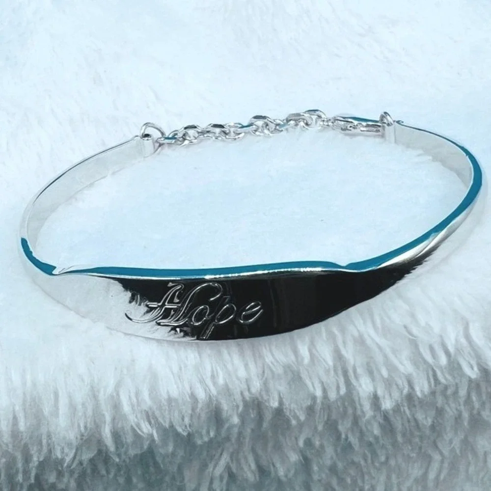 Hope‎ Cuff Bracelet Safety Chain Silver Tone Lia Sophia